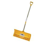 Garant Poussoir à Neige - Dimensions 27,9 x 66 cm, Jaune, Style Plat, Manche en Frêne Teint