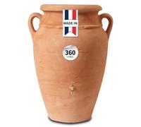 GARANTIA Amphore Antik Récupérateur d’Eau de Pluie 360L Terracotta - Cuve décorative Style Antique avec Bac à Plantes - Réservoir Robuste et Esthétique pour Jardin et Terrasse