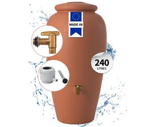 GARANTIA amphore kit complet 240 litres terre cuite incl. robinet de sortie en plastique et raccord de descente