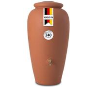 GARANTIA AMPHORE Récupérateur d’Eau de Pluie 240 L Terracotta - Cuve décorative de Jardin Robuste - Réservoir d’Eau de Pluie Design et écologique - Stockage Durable pour arrosage extérieur