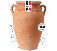 GARANTIA Amphore Antik Récupérateur d’Eau de Pluie 360L Terracotta - Cuve décorative Style Antique avec Bac à Plantes - Réservoir Robuste et Esthétique pour Jardin et Terrasse