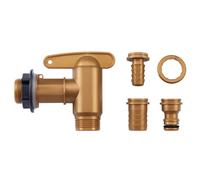 GARANTIA AQUA QUICK robinet en plastique 3/4'' couleur laiton, set incl. pièces de raccordement