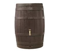 GARANTIA BARRICA Récupérateur d'eau de Pluie, 260 l, Marron, pour Jardin, réservoir d'eau, tonneau avec Couvercle, fût à col Large, tonneau étroit