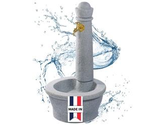 GARANTIA Fontaine ROMA gris granit clair avec robinet nostalgie, grande vasque