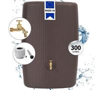 GARANTIA Kit Cuve murale SUNDA 300 L moka avec robinet laiton et collecteur Eco gris