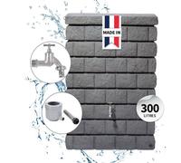 GARANTIA Kit Réservoir mural ROCKY Junior 300 L gris granite avec robinet chromé et collecteur Eco gris