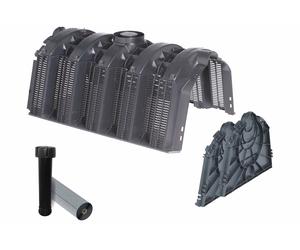 GARANTIA Kit Tunnel d'infiltration 1800 L Livré avec 6 tunnels, 2 parois, 1 évent DN 110 et géotexile