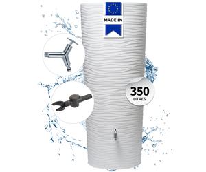 GARANTIA NATURA 2in1 réservoir d’eau de pluie kit complet 350 litres arctique incl. robinet chromé design et raccord de descente