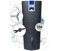 GARANTIA NATURA 2in1 réservoir d’eau de pluie kit complet 350 litres gris graphite incl. robinet chromé design et raccord de descente