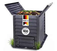 GARANTIA THERMO-WOOD composteur 400 litres in rille de fond anthracite-brun