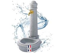 GARANTIA VENEZIA fontaine en pierre, granite clair incl. robinet de puisage nostalgique