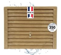 GARANTIA Woody Récupérateur d’Eau de Pluie Mural 350L Bois Clair - Cuve de récupération décorative Robuste - Réservoir Mural d’Eau de Pluie Design Bois Clair pour Jardin, terrasse et extérieur