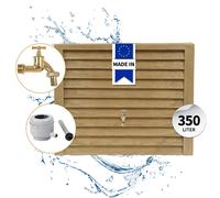 GARANTIA WOODY réservoir mural kit complet 350 litres bois clair incl. robinet de sortie en laiton et raccord de descente