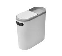 Garbage Bin, 5.91 inches Kitchen Trash Can For Home Bathroom Dorm, Press Top Lid Dustbin With Compact Slim Design, Waste Basket For Apartment Bedroom Toilet Workplace Sink Room