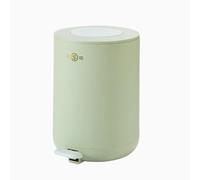 Garbage Can cute Soft Close Trash Can with Double-lid,Plastic round Garbage Can Pop-Up Member with Step Pedal and Inner Bucket for Kitchen, Bathroom, Living Room, Office Trash Bin(Light Green, 6L)