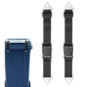 Garbage Can Locks for Animals - 2 Pieces Adjustable Lid Locks for 30-50 Gallon Bins | Reusable Safety Straps for Kitchen Patio, Raccoons Foxes Dogs Cats and Child Protection, 13.5-17.7cm Nylon, Metal