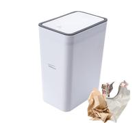 Garbage Can With Press Top - Wastebasket Container, Push Lid Bin | Slim Modern Trash Holder, Odor Blocking Pet Resistant Litter Organizer Suitable Bathroom Kitchen Bedroom Office Craft Area