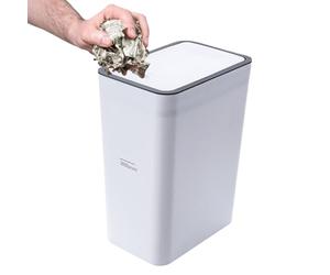 Garbage Can With Press Top - Wastebasket Container, Push Lid Bin | Slim Modern Trash Holder, Odor Blocking Pet Resistant Litter Organizer Suitable Bathroom Kitchen Bedroom Office Craft Area