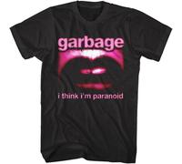 Garbage Paranoid Lips Men's T Shirt Mouth Alt Rock Band Song Concert Tour Merch Black XXL