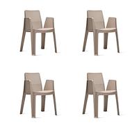 GARBAR Play Fauteuil Extérieur Set 4 | Jardin, terrasse, Balcon, Pique-Nique, Camping, Restauration, événements, réunions | désign, léger, empilable | Sable