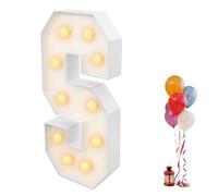 Garbenat Lettres lumineuses LED de 91,5 cm - Lettres lumineuses géantes - Décoration 3D - Avec 10 ampoules LED - Lumière chaude - Grandes lettres lumineuses pour anniversaire, fête (S)