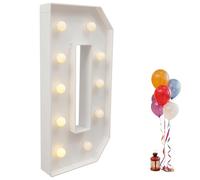 Garbenat Lettres lumineuses LED de 91,5 cm - Lettres lumineuses géantes - Décoration 3D - Avec 10 ampoules LED - Lumière chaude - Grandes lettres lumineuses pour anniversaire, fête (D)