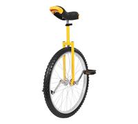 Garbenat Monocycle 24 pouces réglable en hauteur pour enfants de 7 à 60 ans - Vélo d'entraînement d'équilibre pour enfants et adultes de 1,4 à 1,75 m - Pour débutants/professionnels - Jaune