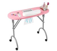 Garbenat Table à ongles avec aspiration - Table de manucure mobile avec | Design pliable - Débit d'air de 100 CFM - Avec sac d'aspirateur, coussinet de poignet et sac de transport - Pour salon de