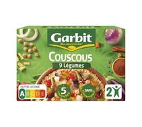 GARBIT - Plat familial Couscous aux 9 Légumes Savoureux et Authentique, Boîte 690g