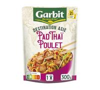 GARBIT - Plat Individuel Pad Thaï poulet - Sachet Micro-Ondable - Prêt en 2 Minutes · Recette Thaïlandaise Authentique · Idéal Bureau, Pique-Nique et Repas Express - le sachet de 300g - Le Lot De 4