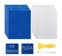 GARBODIY Lot de 10 feuilles de patron de strass réutilisables avec ruban adhésif Hotfix, compatible avec toutes les machines de découpe artisanales 30,5 x 25,4 cm