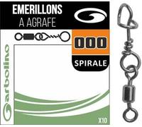 Garbolino Streamline Micro Emerillons Simple + Agrafe Spirale - Emerillon 12 + Agrafe 10mm - Gotah0198-000