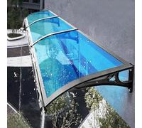 GArcan Auvent extérieur de Porte d'entrée avec évier, Couverture en Polycarbonate Bleu, auvent de terrasse autonettoyant Silencieux, Largeur 60/80/100/120/150 cm, Support en Aluminium résistant aux
