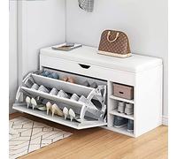 GArcan Banc d'entrée avec Rangement caché pour Chaussures, Banc à Chaussures pour Enfants et Adultes Meuble à Chaussures rembourré en Cuir (Couleur : Blanc, Taille : 80 x 50 x 31 cm)