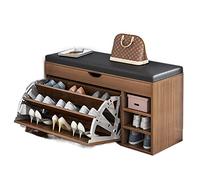 GArcan Banc d'entrée avec Rangement caché pour Chaussures, Banc à Chaussures pour Enfants et Adultes Meuble à Chaussures rembourré en Cuir (Couleur : Marron, Taille : 80 x 50 x 31 cm)