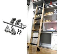 GArcan Bibliothèque de matériel d'échelle roulante Kit de matériel d'échelle coulissante 3.3ft-20ft Round Track/Rail (No Ladder), with Floor Roller Wheels, Mobile Ladder Track (Size : 6.6ft/200cm
