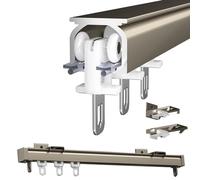 GArcan Curtain Tracks Aluminium Ceiling Track Ceiling Or Wall Mount for Windows and Room Divider Curtains, 50 100 200 350 400cm Curtain Track, Curtain Rail System with Runners(Champagne,400cm/13.1f