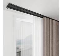 GArcan Rail de Rideau de Plafond Ultra Fin, système de Rail de Rideau à Montage au Plafond, Tringle à Rideau de séparation de pièce adaptée aux espaces étroits (Couleur : Noir, Taille : 360 cm (3 x