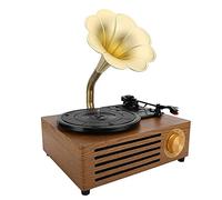 GaRcan Tourne-Disque rétro, Tourne-Disque Vinyle, Tourne-Disque phonographe Vintage Bluetooth Platine 33/45/78 TR/Min USB/Carte mémoire