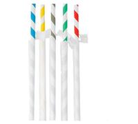 García de Pou 100 unité - Pailles À Franges Enveloppées Ø0,80X23,5 Cm Assorti Papier