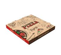 García de Pou 100 Unités - Boîtes Pizza 'Enjoy Pizza' 'Thepack' 330 g/m2, 32 x 32 x 3,8 cm Naturel Carton Ondulé Microcanal