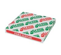 García de Pou 100 Unités - Boîtes Pizza Thepack 330 g/m2, 24 x 24 x 3 cm Blanc Carton Ondulé Microcanal
