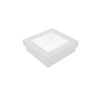 García de Pou 25 Unités - Petites Boîtes+Couvercles avec Fênetre Thepack 750 ml 230 g/m2, + 12 PP + Opp 14 x 14 x 5 cm Blanc Carton Ondulé Nano-Micro