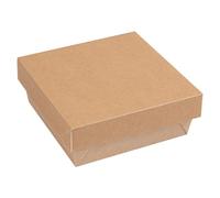 García de Pou 25 Unités - Petites Boîtes+Couvercles Thepack 500 ml 220 g/m2, + 12 PP 12 x 12 x 5 cm Naturel Carton Ondulé Nano-Micro