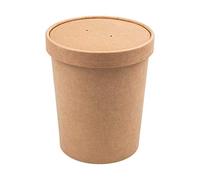 García de Pou 25 Unités - Récipients + Couvercles 960 ml - 32 oz 330 + 18 Pe g/m2, 11,7/9 x 13,5 cm Naturel Kraft