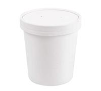 García de Pou 25 Unités - Récipients plus Couvercles 480 ml - 16 oz 320 plus 18 Pe g/m2, Ø 9,7/7,5 x 10 cm Blanc Carton
