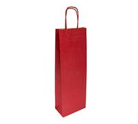 García de Pou 250 Unités - Sacs Sos avec Anses 1 Boteille 100 g/m2, 14+8 x 40 cm Bordeaux Kraft