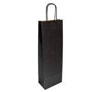 García de Pou 250 Unités - Sacs Sos avec Anses 1 Boteille 100 g/m2, 14+8 x 40 cm Noir Kraft