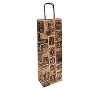 García de Pou 250 Unités - Sacs Sos avec Anses 1 Boteille Bacchus 100 g/m2, 14+8 x 40 cm Naturel Kraft
