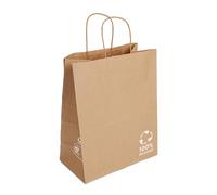 García de Pou 250 Unités - Sacs Sos avec Anses 80 g/m2, 26+14 x 32 cm Naturel Kraft